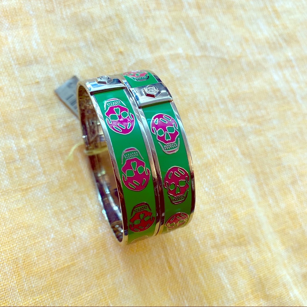 Alexander McQueen Skull Enamel Bangle Bracelet